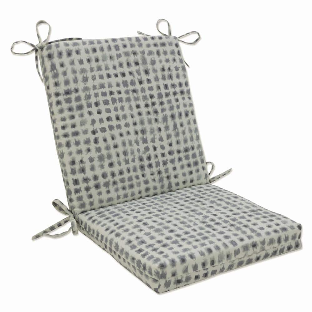 Abstract Outdoor/Indoor 18 in W x 3 in H Deep Seat, 1-Piece Chair Cushion and Square Corners in Grey/Ivory Alauda -  Pillow Perfect, 673004