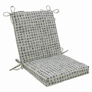 Abstract Outdoor/Indoor 18 in W x 3 in H Deep Seat, 1-Piece Chair Cushion and Square Corners in Grey/Ivory Alauda