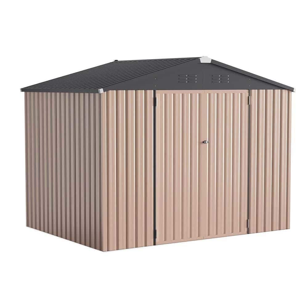 Brown 6 ft. W x 8 ft. D Metal Shed, Outdoor Storage Cabinet with 2 Door (48 sq. ft. ) price history on PriceWatchPro