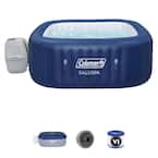 SaluSpa 4-Person 60-Jet Square Portable Inflatable Outdoor Hot Tub Spa, Blue