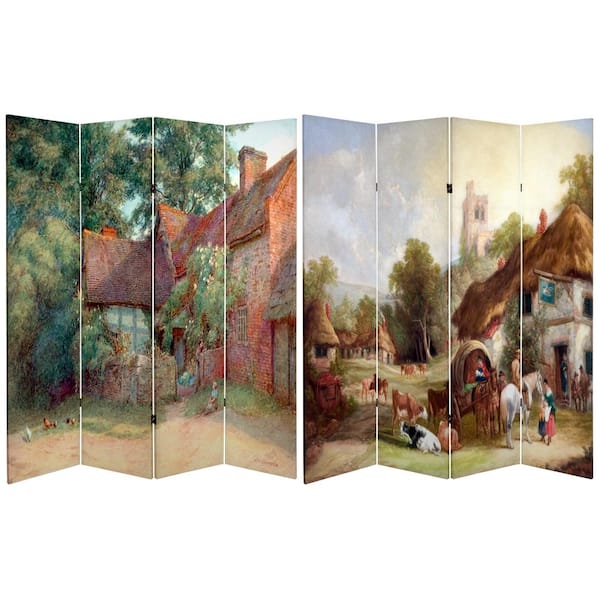 Oriental Furniture 6 ft. Printed 4-Panel Room Divider