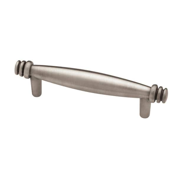 Liberty Classic Circles 3 in. (76mm) Center-to-Center Brushed Satin Pewter Domed Ringed Ends Bar Drawer Pull