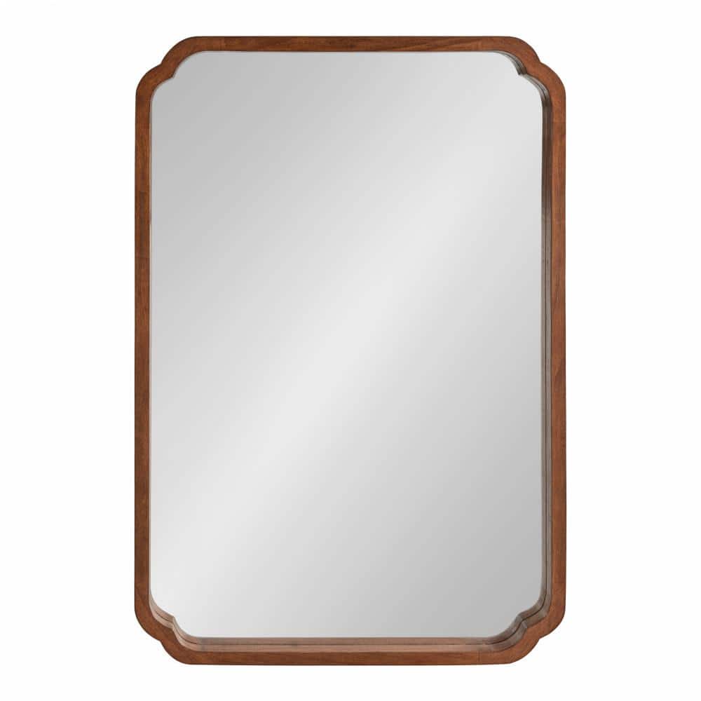 Marston Walnut Wood Rectangular Wall Mirror 24 x 36