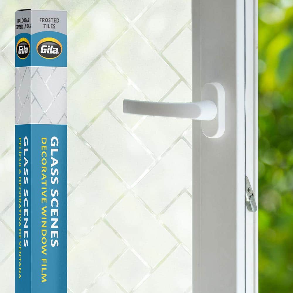 Gila 36 in. W x 78 in. L Glass Scenes Frosted Tiles Decorative Window