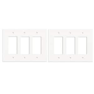 White 3-Gang GFCI Wall Plate (2-Pack)