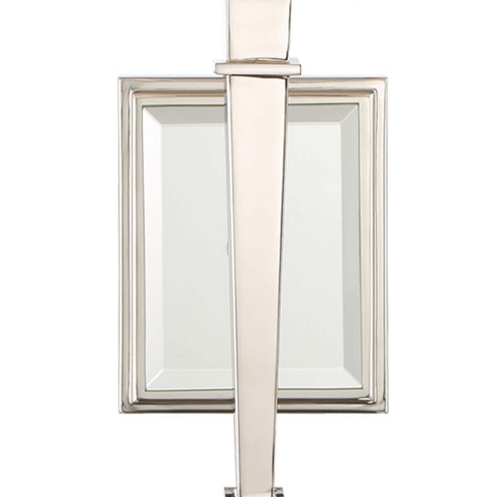 Elegant Polished Nickel Wall Sconce with White Silk Shade