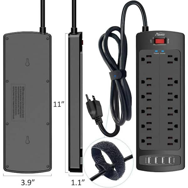 TS1205 - 12 Outlet Surge Protector with 2 USB Ports – TrickleStar