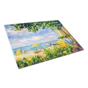 Beach Resort view from the condo Tempered Glass Large Cutting Board