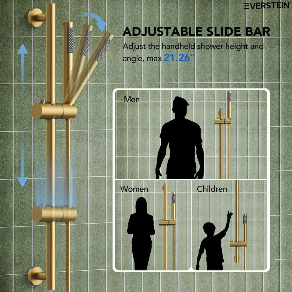Brushed Gold 10" Rainfall Shower System with Handheld