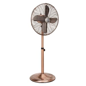 Adjustable-Height 16 in. Pedestal Fan Copper