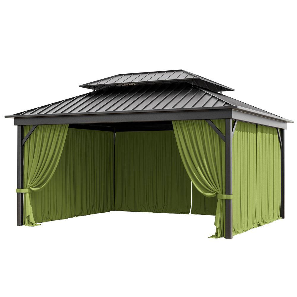12 ft. x 14 ft. Universal Outdoor Privacy Curtains, Gazebo Replacement with Zipper Grass Green (4-Side Curtain Only) price history on PriceWatchPro
