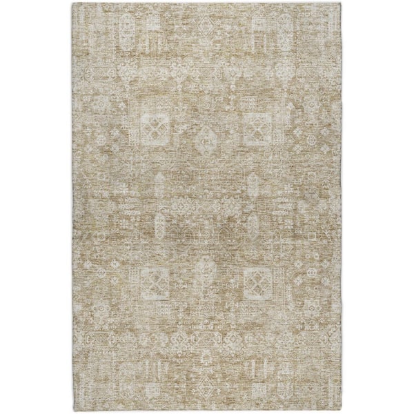Dream Shag Premium Machine Washable Abstract ADS637 Beige 10 ft. x 14 ft. Area Rug