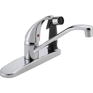Core Single-Handle Standard Kitchen Faucet with Integrated Side Sprayer in Chrome