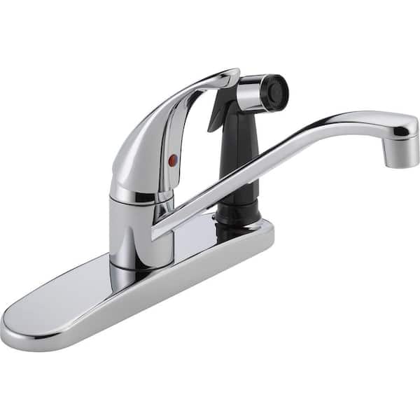 Peerless Core Single-Handle Standard Kitchen Faucet with Integrated Side Sprayer in Chrome
