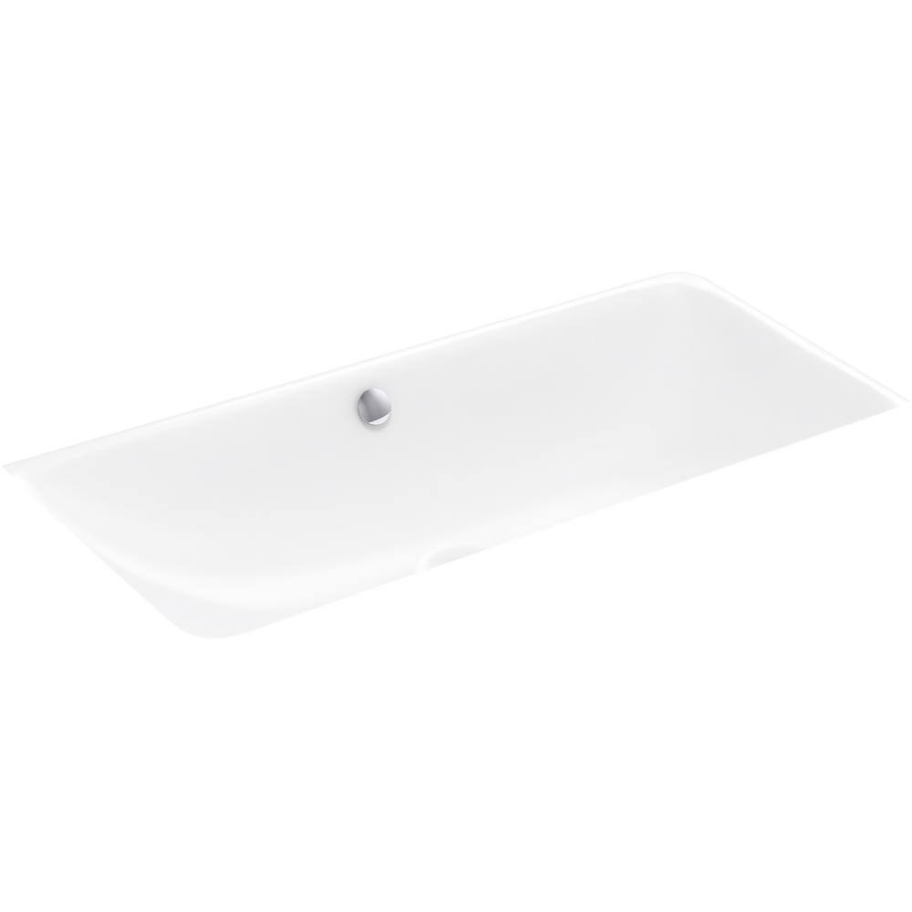 White Cast Iron 30" x 15" Undermount Bathroom Sink