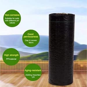 13 ft. x 100 ft. Heavy PP Woven Weed Barrier Soil Erosion Control and UV Stabilized Plastic Mulch Weed Block