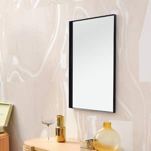 20 in. x 30 in. Metal Framed Rectangular Bathroom Vanity Mirror in Black