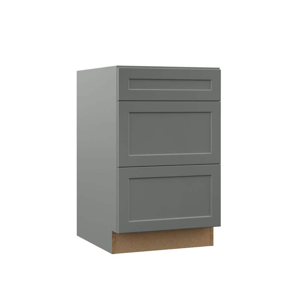 Designer Series Melvern 21 in. W x 21 in. D x 34.5 in. H Assembled Shaker 3-Drawer Base Bath Cabinet in Storm Gray price history on PriceWatchPro