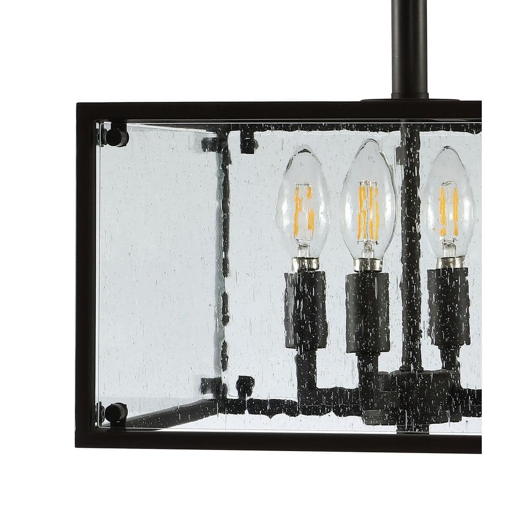 Rustic Farmhouse 13" Bronze LED Flush Mount with Seeded Glass Shade