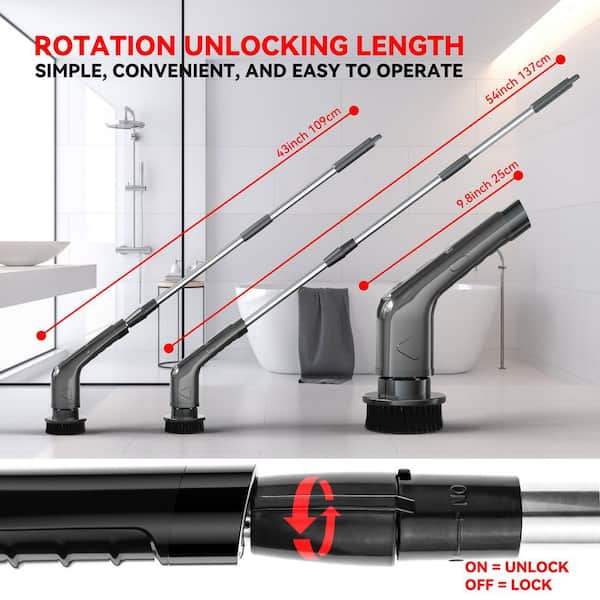 7 in 1 Electric Spin Scrubber Cordless Cleaning Brush with Extendable Handle for Floor Cleaner, Bathtub, Sweeper