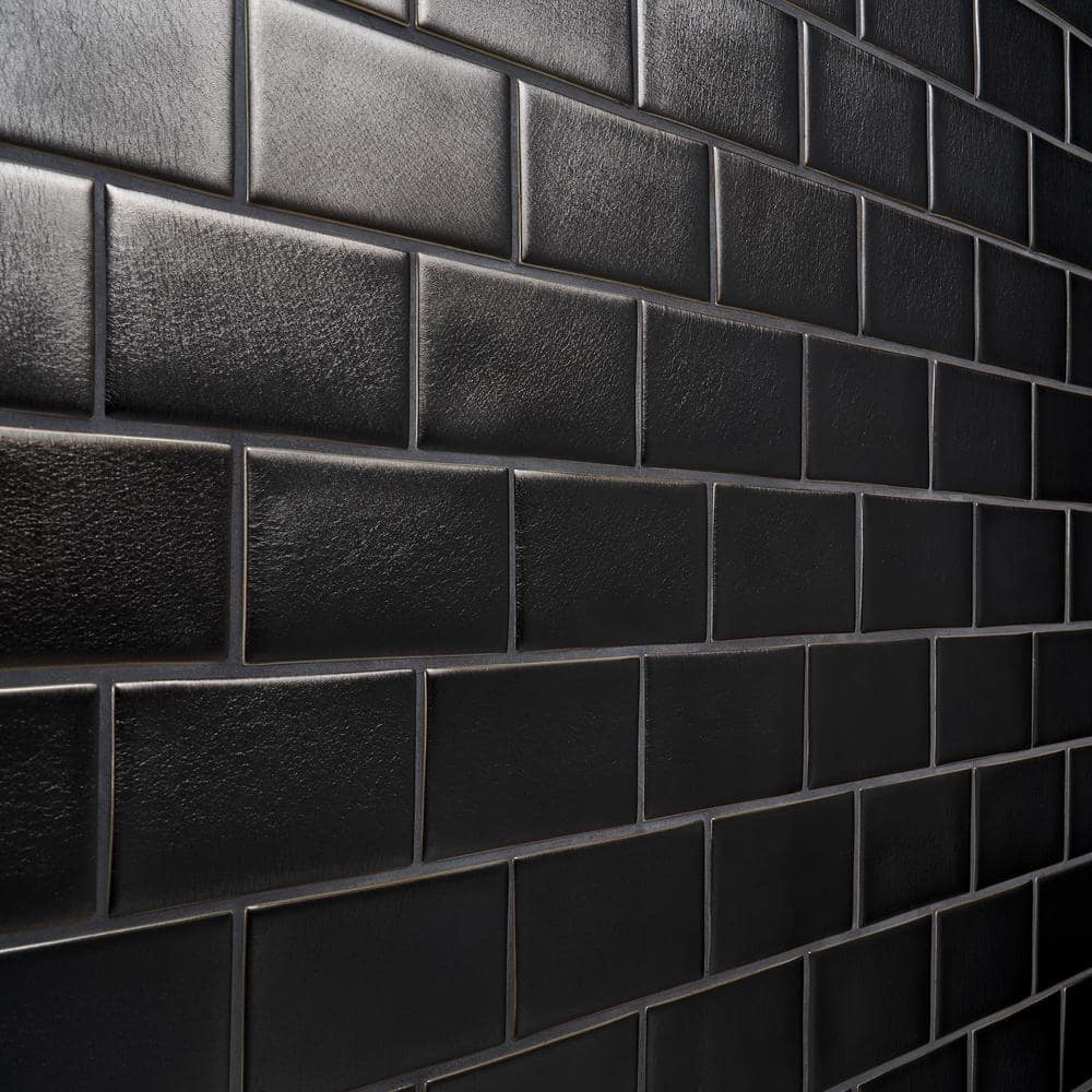 Gunmetal Matte Ceramic Subway Wall Tile