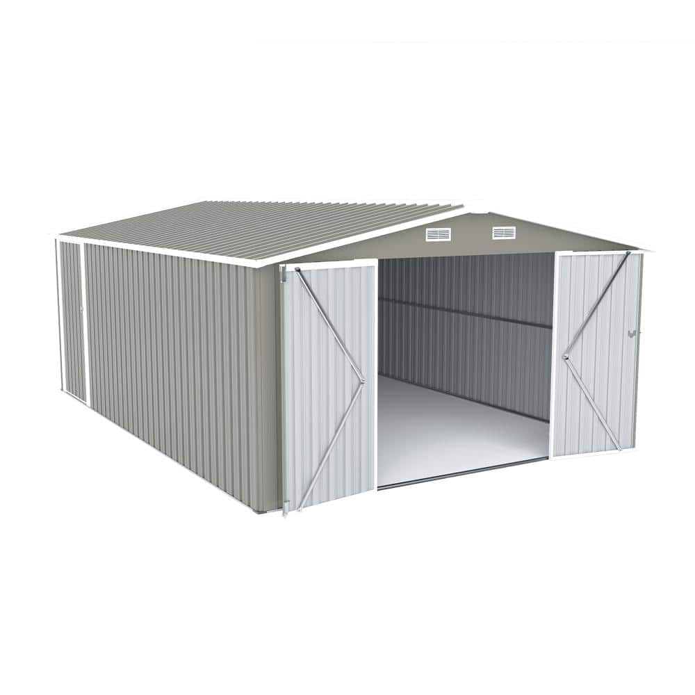 Light Grey 10×14 FT Outdoor Storage Shed with 3 Lockable Doors Utility Tool Shed and 4 Vents for Backyard price history on PriceWatchPro