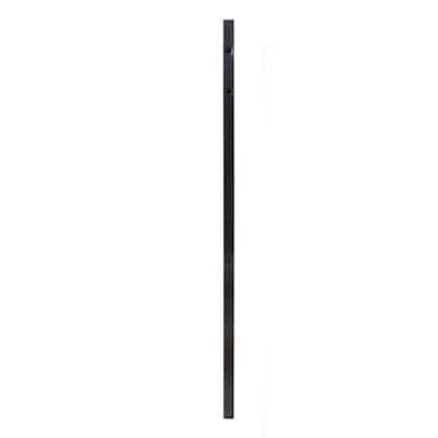 Athens 2 in. x 2 in. x 6 ft. Gloss Black Aluminum Flat Top and Bottom Design Fence Corner Post