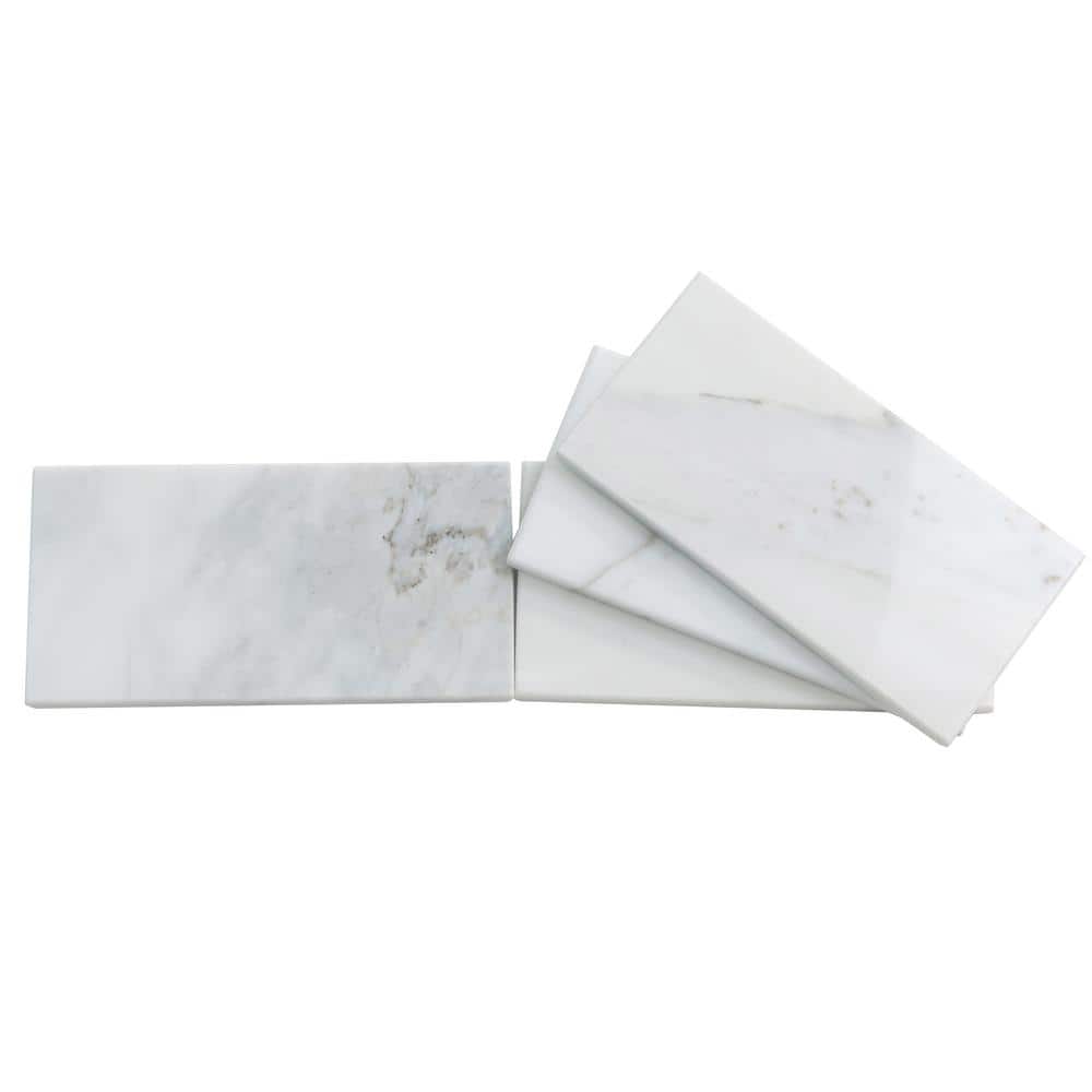 White Polished Marble 3x6 Subway Tile for Kitchen and Bathroom