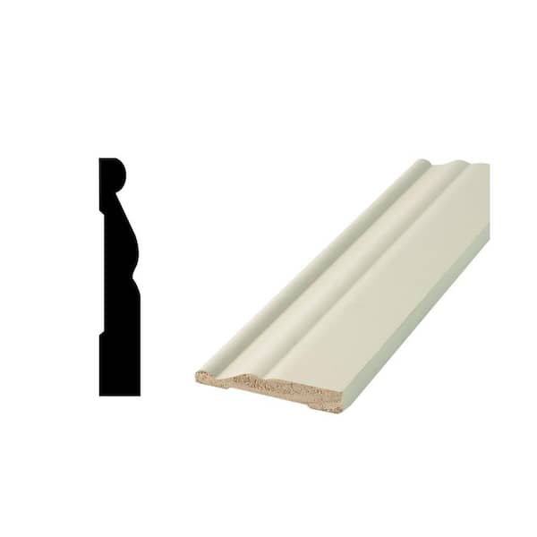 Woodgrain Millwork WG 3163 9/16 in. x 3-1/4 in. x 96 in. Primed Finger-Jointed Pine Base Moulding