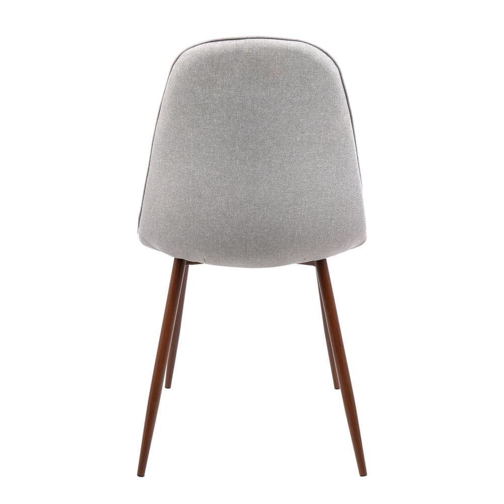 Set of 2 High-Back Gray Upholstered Parsons Dining Chairs