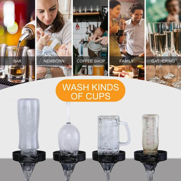 WOWOW High-Pressure Stainless Steel Glass Rinser Bottle Washer Cup Cleaner,  Oiled Rubbed Bronze