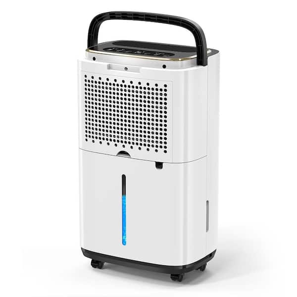 50 pt. 4500 sq.ft. Portable Dehumidifier in White, with Bucket, Drain Hose, Continuous Run, 24H Timer, Child Lock, 40dB