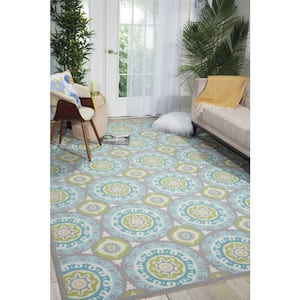 Sun N' Shade Jade 2 ft. x 4 ft. Medallions Contemporary Indoor/Outdoor Area Rug