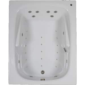 60 in. Acrylic Rectangular Drop-in Combination Bathtub in White