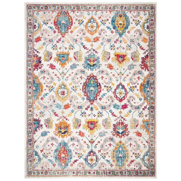 SAFAVIEH Evoke Cream/Orange 8 ft. x 10 ft. Border Area Rug