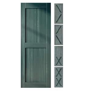 38 in. W. x 80 in. 5-in-1-Design Royal Pine Solid Natural Pine Wood Panel Interior Sliding Barn Door Slab with Frame