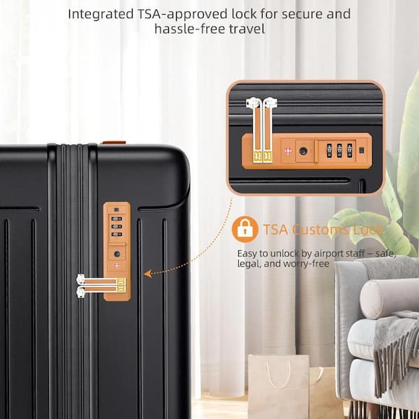 HONGGE 2-Piece Hardside Luggage Set and Backpack Set, with TSA