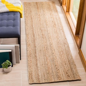 Natural Fiber Beige 2 ft. x 8 ft. Striped Runner Rug