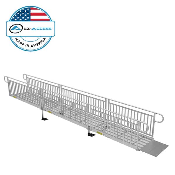 EZ-ACCESS PATHWAY 3G 22 ft. Wheelchair Ramp Kit with Expanded Metal Surface and Vertical Picket Handrails