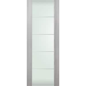 Vona 202 4H 18 in. x 80 in. No Bore Full Lite Frosted Glass Ribeira Ash Wood Composite Interior Door Slab