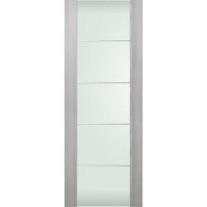 Vona 202, 4H 28 in. x 95.25 in. No Bore Full Lite Frosted Glass Ribeira Ash Composite Wood Interior Door Slab