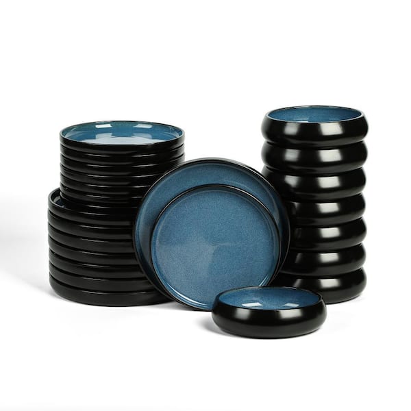 Lagoon 24-Piece Blue Stoneware Full Set(Service for 8)