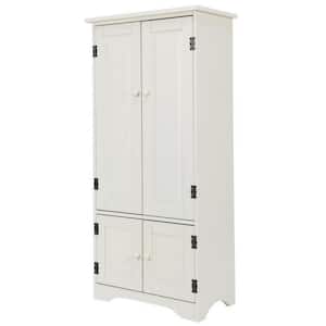 24 in. W x 13 in. D x 49 in. H White Bathroom Accent Storage Linen Cabinet Floor Storage Cabinet with Adjustable Shelves