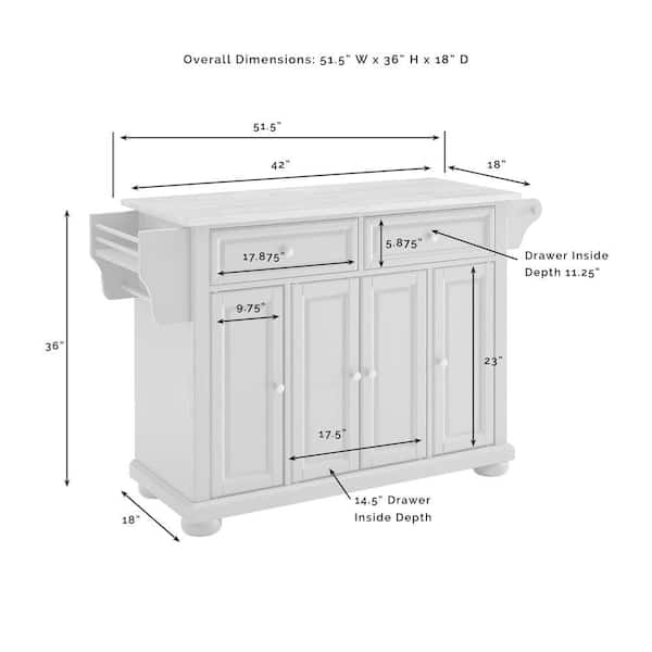 Crosley Furniture Alexandria Mahogany, What Are The Dimensions Of A Kitchen Island