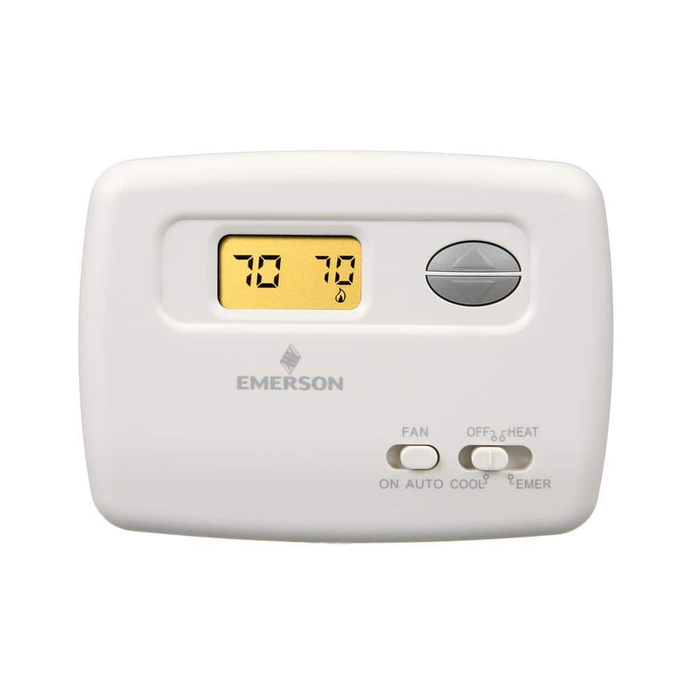 White Digital Low Voltage Rectangular Thermostat with Touchscreen