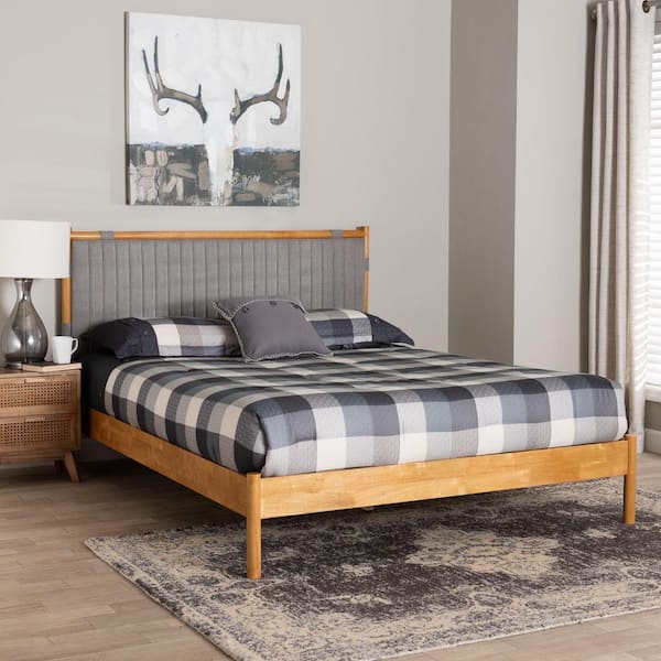 Baxton Studio Jaiana Gray Wood Frame Queen Platform Bed