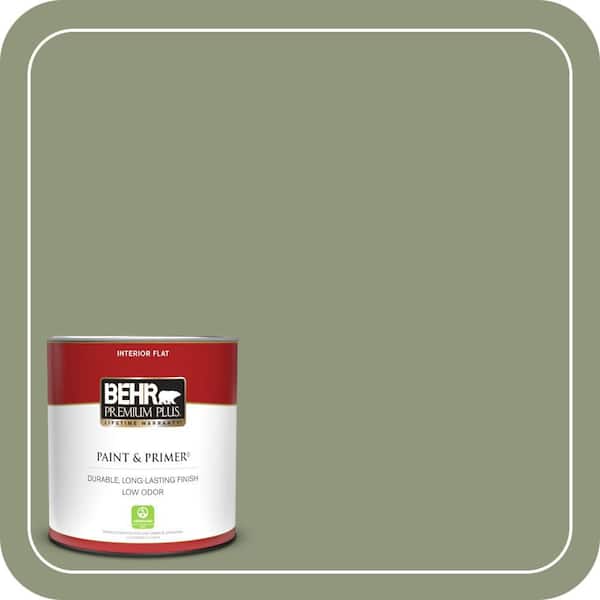 BEHR PREMIUM PLUS 1 qt. #ECC-63-1 Autumn Sage Flat Low Odor Interior Paint & Primer