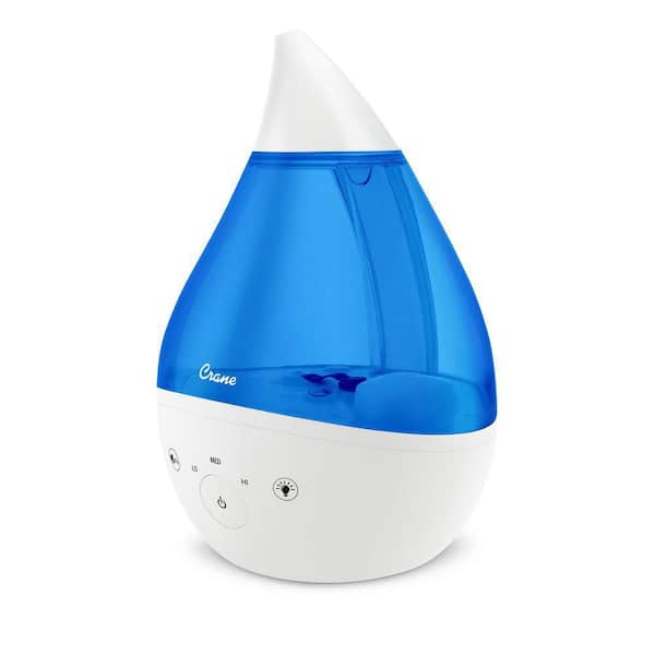 Crane 1 Gal. Top Fill Drop Cool Mist Humidifier with Sound Machine for Medium to Large Rooms up to 500 sq. ft. - Blue/White