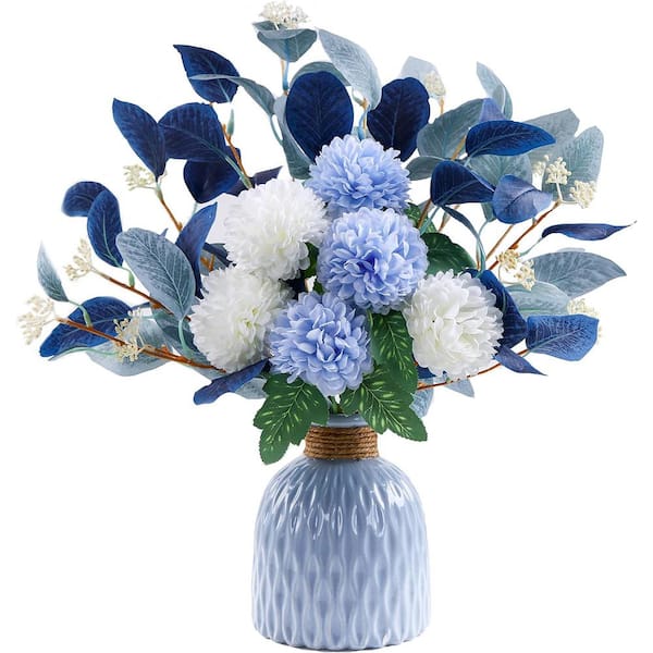 Cubilan 15 in. H Blue Artificial Hydrangea Flowers