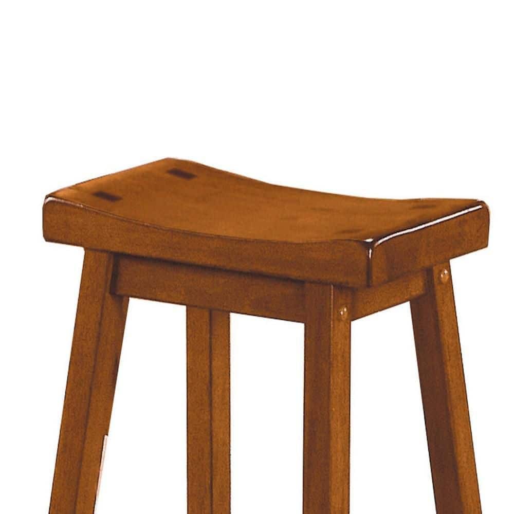 Curved Saddle-Seat 29" Counter Stool, Solid Oak, Set of 2